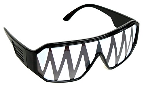 Rasslor Shark Teeth Black Frame Shield Sunglasses