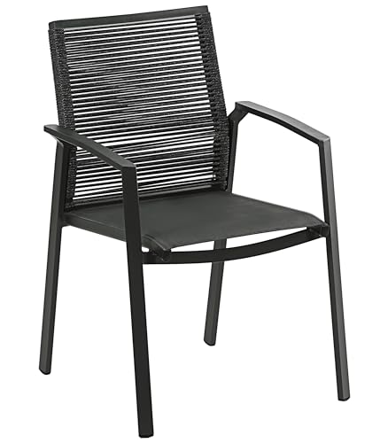 Dehner Stapelstuhl Monaco, ca. 87 x 57 x 61 cm, Textilen/Aluminium, grau