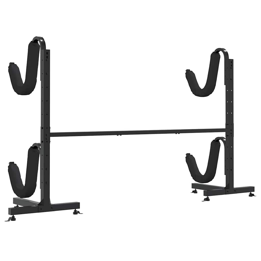 vidaXL Soporte para 2 Kayaks Acero 250x57x127,5 cm, Estante de Kayak, Soporte de Kayak Independiente, Estante de Almacenamiento de Kayak Independiente