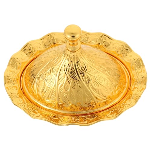 IMIKEYA 欧式復古宮廷風キッチン砂糖容器 蓋付き合金製調味料入れ 家用収納ジャー キャンディーやスイーツ保存に適した楕形ゴー 再利用可能