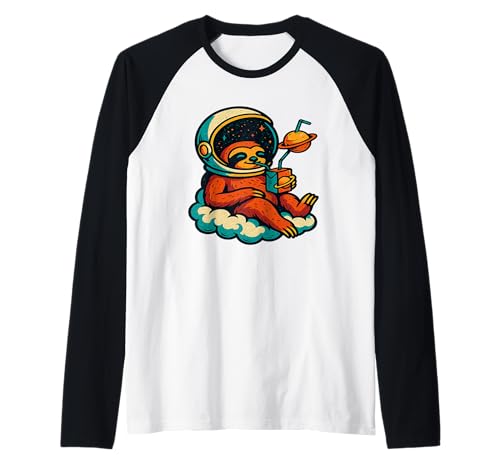 Casque Paresseux dans l'espace avec Nuage Relaxant avec Boisson Manche Raglan