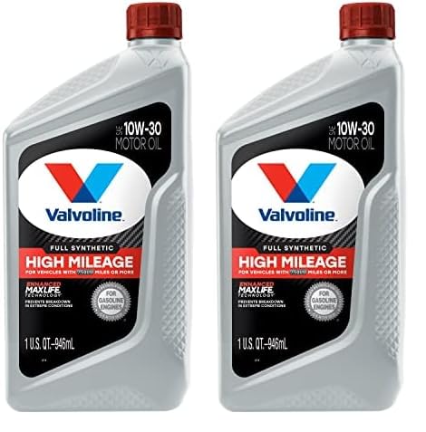Valvoline Full Synthetic High Mileage with MaxLife Technology SAE 10W-30 Motor Oil 1 QT (Pack of 2)