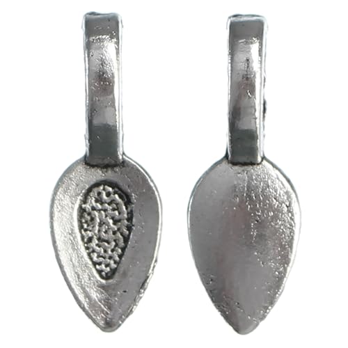CleverDelights Antique Silver 21x8mm Spoon Bails - 500 Pack -