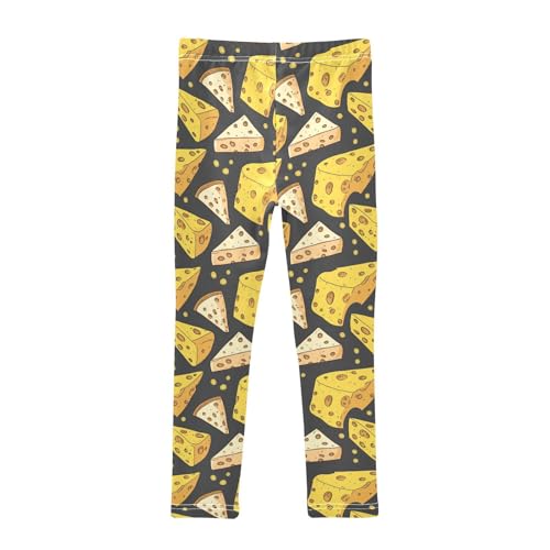 Wusikd Cheese Girls' Leggings Toddler Doodles Kids Yoga Pants Dance Active Tights 4T2