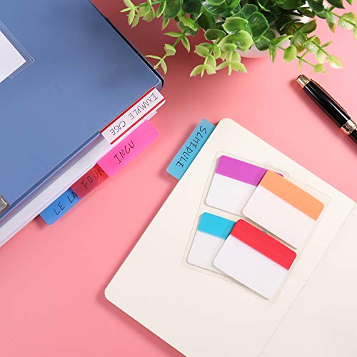 ExcelFu 400 Pieces 2 inch Index Tabs Flag Dispensers Sticky Page Markers Colored Tape for Binders, Books, Notebooks and File Folders
