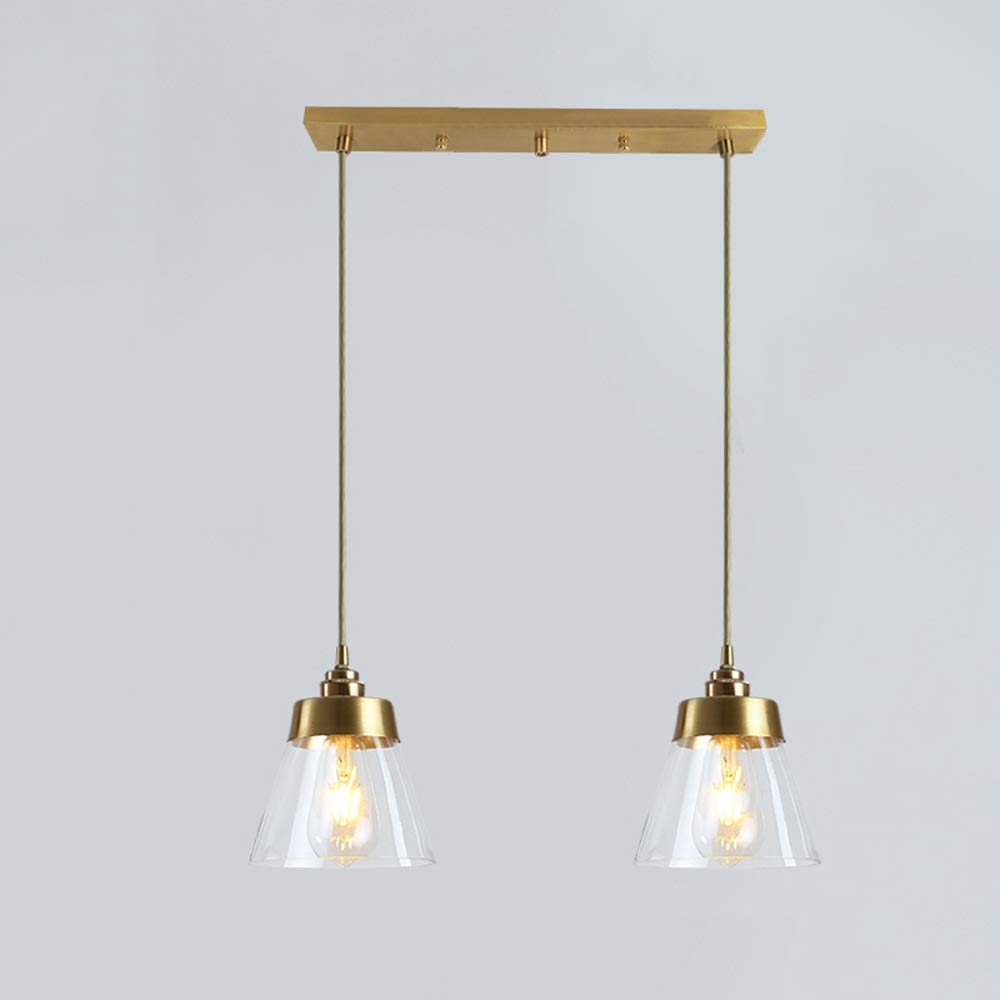 Chandelier en verre E27 retro lustre industriel bicolore pour salon et hotel