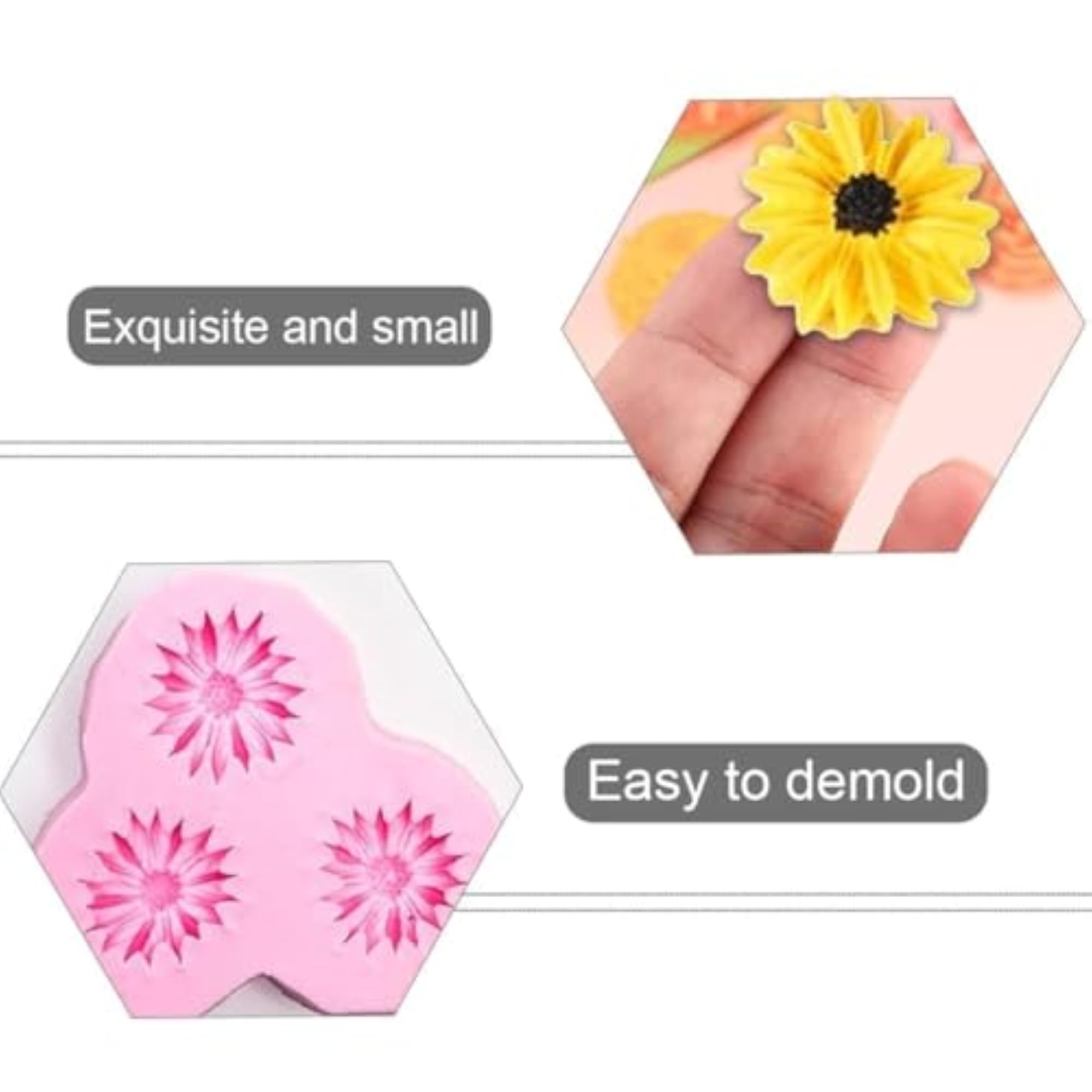 3-Cavity Floating Flower Mold for DIY Candle Making
