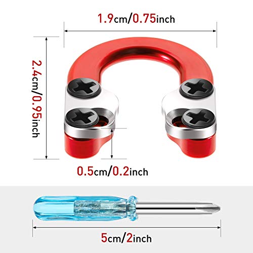 2 Sets Archery D Loop Compound Bow Metal U Nock D Ring Buckle Release Nocking Loop with Screwdrivers for Hunting Installation Accessories (Red) (Red)