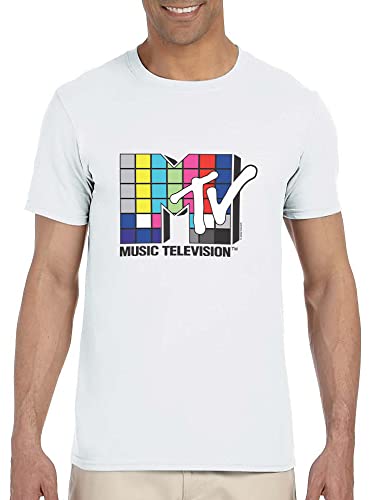 MTV Mens' Music Television Logo Icon Classic '80s '90s Crewneck T