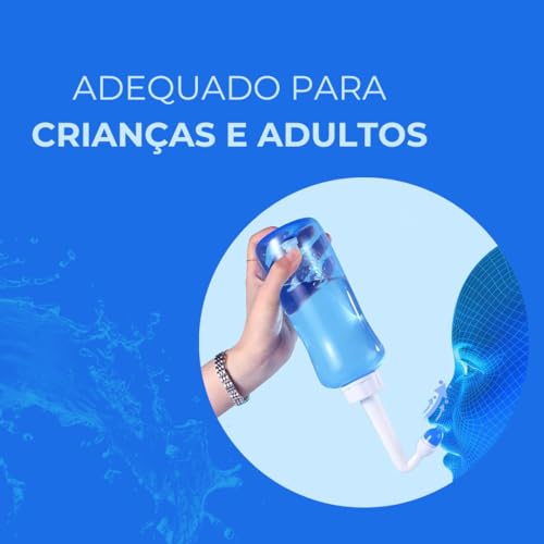 Higienizador Nasal Lavagem de Nariz 300m - Ideal Para Melhorar a Qualidade da Respiração em Dias Que