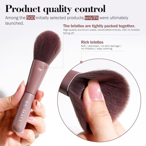 Image of BS-MALL 14 Pcs Makeup Brushes Set with 1 Pcs Makeup Sponge - Essential Foundation Powder Concealers, Eye Shadows, Blush Makeup Brushes with Travel Makeup Case (Brown)