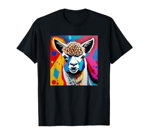 Llama Alpaca Lindo Camello Animales Colorido Alpaca Camiseta