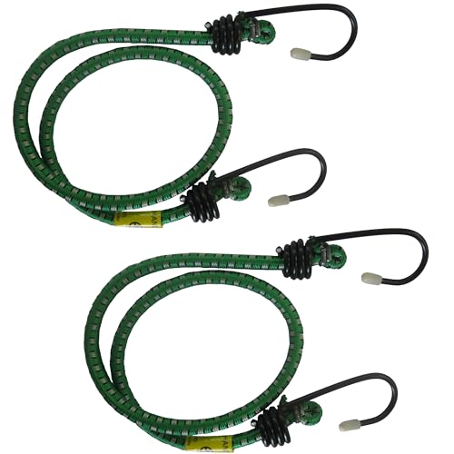 Connex Gepäckspanner - Ø 8 x 600 mm - 2 Stück - Stahlhaken mit PVC-Überzug - Dehnbar & reißfest - Zur Ladungssicherung aller Art/Spanngummi mit 2 Haken/Expander / B34075, Rot