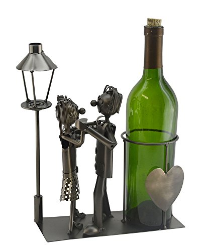 Imported Gift Depot Metal Whimsical Lovers by a Light Post Wine Bottle Holder Characters Kitchen Decor