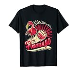 divertente beach vball pink flamingo volley maglietta