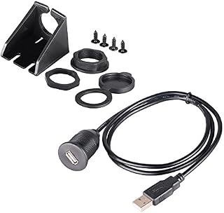 baolongking USB Panel Flush Mount Cable - 2Meter 6ft USB 2.0 Extension Dash Flush Mount Cable, Panel Mount Cable, For Car, Boat, Motorcycle