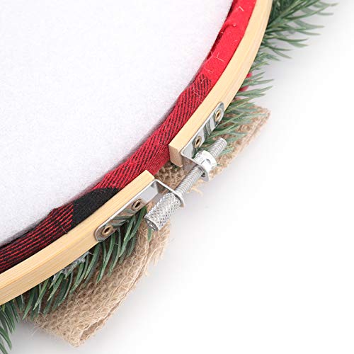 image for Jucoan Christmas Joy Sign, Buffalo Check Plain Wreath for Front Door R