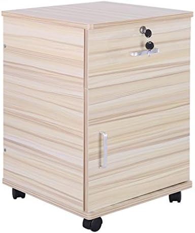 Wearefo Nightstand with Lock Bedside Table Mobile Solid Wood Storage Cabinet for Bedroom with Double Layer Storage, Bedroom Bedside Desk with Drawer and File Cabinet, Side Table for Small Spaces