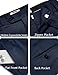 COOFANDY Men Fashion Expandable Waist Suit Pants Formal Work Regular Fit Pants Navy Blue