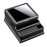 Cigarette Case Automatic Cigarette Box with Pop Lighter Holder 40pcs Regular King Size Cigarette Desktop Box Press Type for Car Office Bar Household Commercial Party (Carbon Fiber)