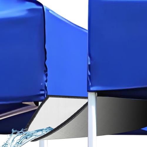 2 Pcs 10 Foot Canopy Rain Gutter for Pop Up Canopy, PE Canopy Rain Gutter Tent Drainage Accessories with 22 Ball Bungees Cords for Summer Outdoor Events Party-Slope Design, White