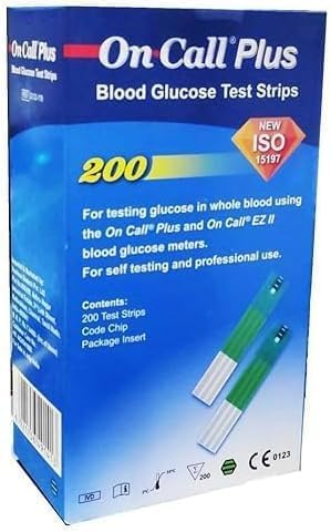 On Call Plus Blood Glucose Test Strips 200 Strips_Pack of 5