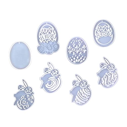 TEHAUX 8stücke Osterhasen Formen Schlüsselanhänger Gießmuster Für Kreative Und Dekorationen Transparentes Für Bastelprojekte