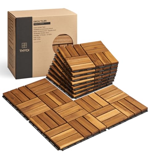 THYOI Premium Deck Tiles, Patio Flooring - Set 10 Pcs...