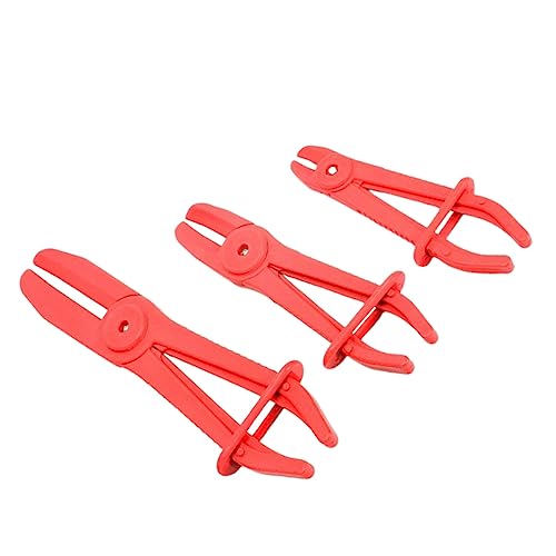 HOLIDYOYO 3Pcs Car Tubing Clamp Plastic Shut Off Pliers for Water Lines Lightweight Non Conductive Design Easy to Handle for Brake and Heater Applications Red