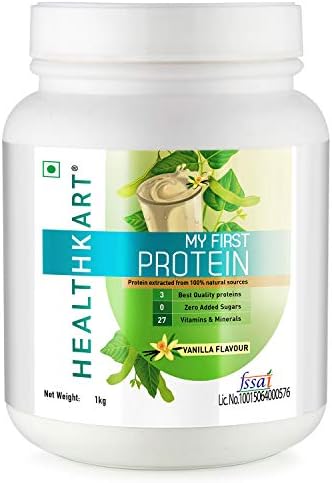 Healthkart My First Protein, Beginners Protein With Whey & Casein (Vanilla-1Kg)