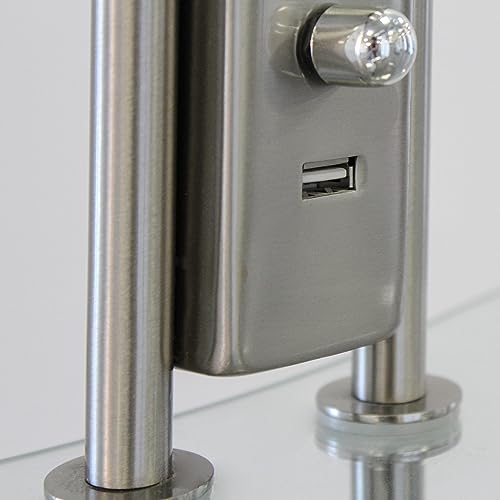 Lámpara de pie LED Olimpia para leer en el sofá con luz regulable y USB 3