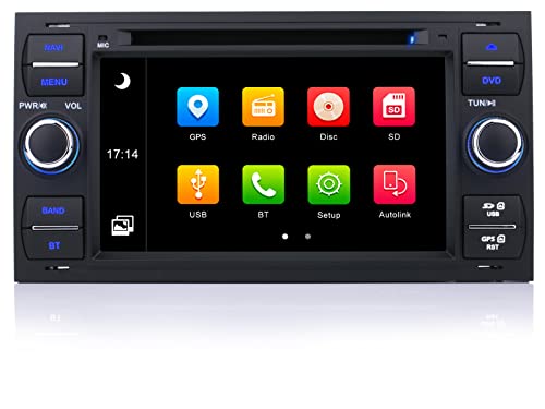 iFrego 7\" HD Autoradio DVD Player GPS Navigation RDS SD Bluetooth Touchscreen mit sat NAV GPS Navigation für Ford C-Max/Galaxy/Connect/Kuga/Fiesta/S-Max/Focus/Transit/Fusion/Mondeo