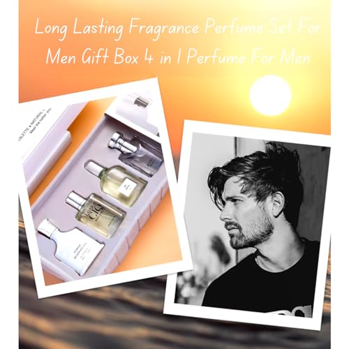 مجموعة هدايا للرجال من 4 قطع او دي بارفان، عطور منعشة تدوم طويلا، افضل هدية للزوج والصديق والاب، مجموعة عطور له، صندوق هدايا، او دي بارفان للرجال، 4 × 25 مل (100 مل)