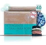 Cleanatur Detergente en Tiras para Lavadora (40 Lavados) - Efecto Suavizante, Ecológico - Hipoalergénico, Vegano - Ropa limpia y suave sin ensuciar el Planeta (20Uds, Sin fragancia)