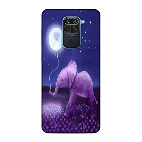 Image of Printed Mobile Back Hard Case Cover for Xiaomi Redmi Note 9 | Animal Love, Cute Baby Elephant, Moon Balloon, Night Love -2200