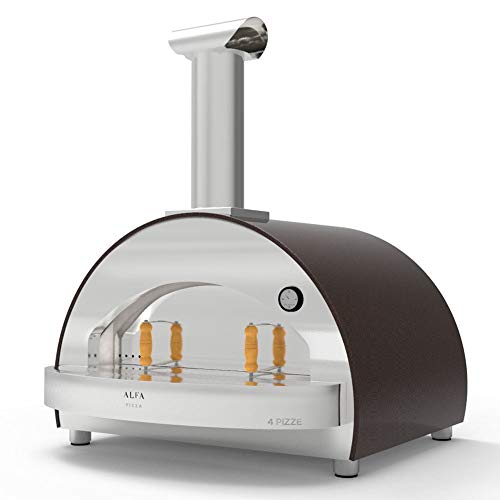 Alfa Forno a Legna da Esterno Cottura Diretta in Acciaio Pizza 4 Pizze Top Rame