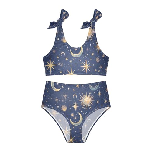 KLL Starry Night Star Sun Moon Girls' Two Piece Bikini Set Beach Swimsuits Swimming Suits Cute Shoulder Strap3