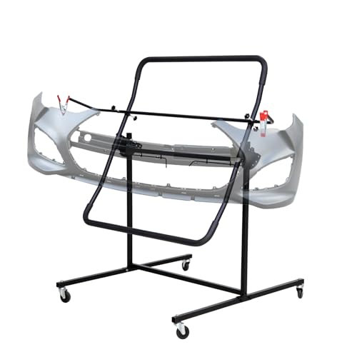 Hymula Adjustable Bumper Stand, 53-78 Inch Portable Bumper Hanger, Painting Car Repair Rack with 5 Locking Positions, Auto Body Shop Stand with Wheels for Automotive Bodyshop Maintenance