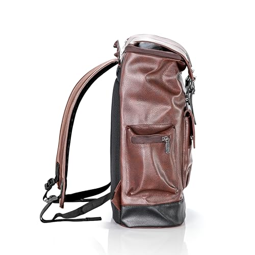 Image of LOGGIN 15.6 Inch Unisex Laptop Backpack for Men & Women | Premium Vegan Leather Water-Resistant Bag | Stylish Office, College & Travel Backpack with Anti Theft Design Multiple Pockets