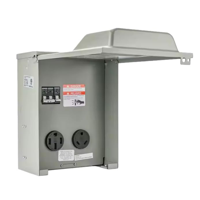 Temporary Power Outlet Panel - 30A & 50A Receptacles with Circuit Breakers