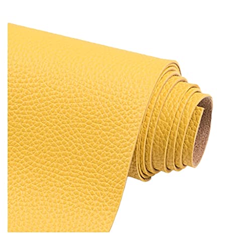 Polipiel para tapizar, realizar manualidades decorar, muebles, cojines, coches, sillas, sofás, bolsos. Tela Ecopiel. Cuero Sintético. 138 cm de ancho (50 cm, Amarillo)(Light yellow,1.38X3m)