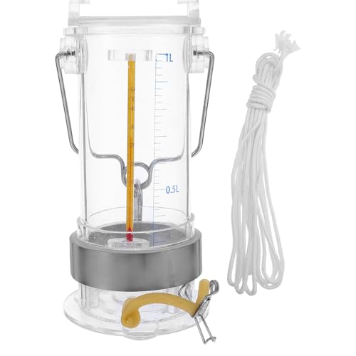 Zerodeko Muestreador de Agua Marina 1l de Acrílico Transparente Configuración de Acero Inoxidable, Equipo Científico Portátil para Muestreo de Aguas Profundas y Análisis de Color Aleatorio