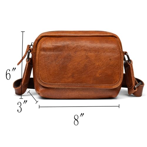 Backpack Stylish Vintage Leather Sling Bag - Versatile Chest Shoulder Backpack For Men | Convenient Cross-body Bags For Casual Day-pack | Trendy And Functional Design, Brown2
