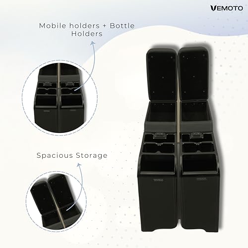 Image of VEMOTO Exclusive Armrests for Mahindra THAR With USB and C-Type PD Charging Ports & Mobile + Bottle Holders (THAR 2.0 EXCLUSIVE, Only REAR Armrest).