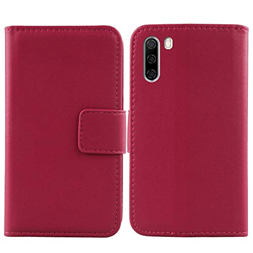 Mengtu Veritable Cuir Etui pour YESTEL Note 30 Pro 6.41 Housse Coque Premium Case Cover Flip Cas Couverture Protecteur Portefeuille Leather Wallet (Rose)