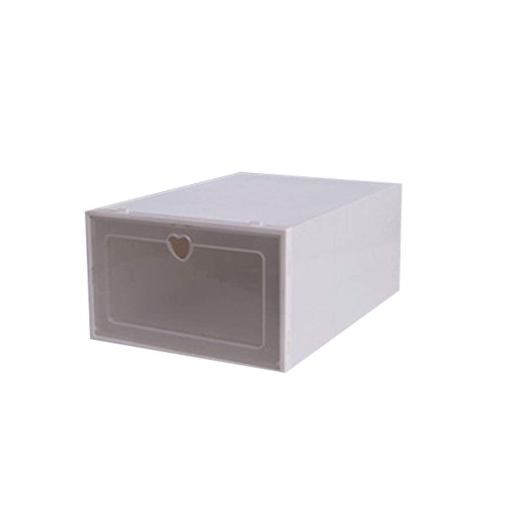 Neigei Shoe Organizer, Storage Shoes Box Women Men Shoe Storage Box Plastic Stackable Sneaker Display Box Shoe Container Translucent Shelf Shoe Organizer for Closets and Entryway 23X14X33CM (White)