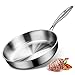 Edelstahlpfanne 28 cm, Edelstahl Pfanne Induktion Unbeschichtet, Stainless Steel Pan PFAS-, PTFE- und PFOA-frei, Pfanne Edelstahl Elektro, Keramik, Gas Backofen Ofenfest und Sp&uuml;lmaschinenfest