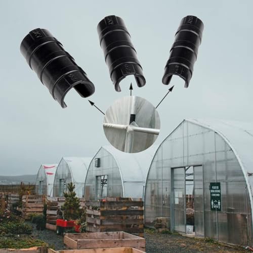 Mtsooning 20 Stück Gewächshaus-Klemmen, Pflanzenclips, Folienreihenabdeckung, Netz, Tunnel, Creolen-Clip, 19 mm, für Gartengebäude, Rohrschellen, Gewächshausrahmen, Rohrschellen, Schlauchklemmen