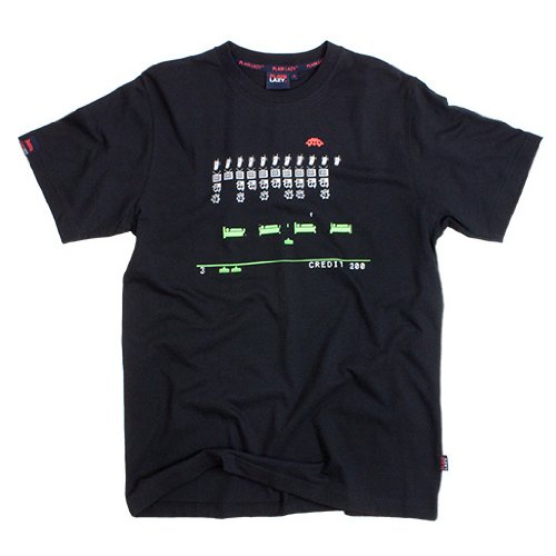 PLAIN LAZY : PLAIN LAZY INVADERS T SHIRT (S) Black