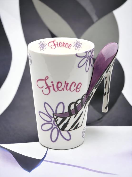 Taza de porcelana con diseño tacones stilettos 5 in miniatura 3